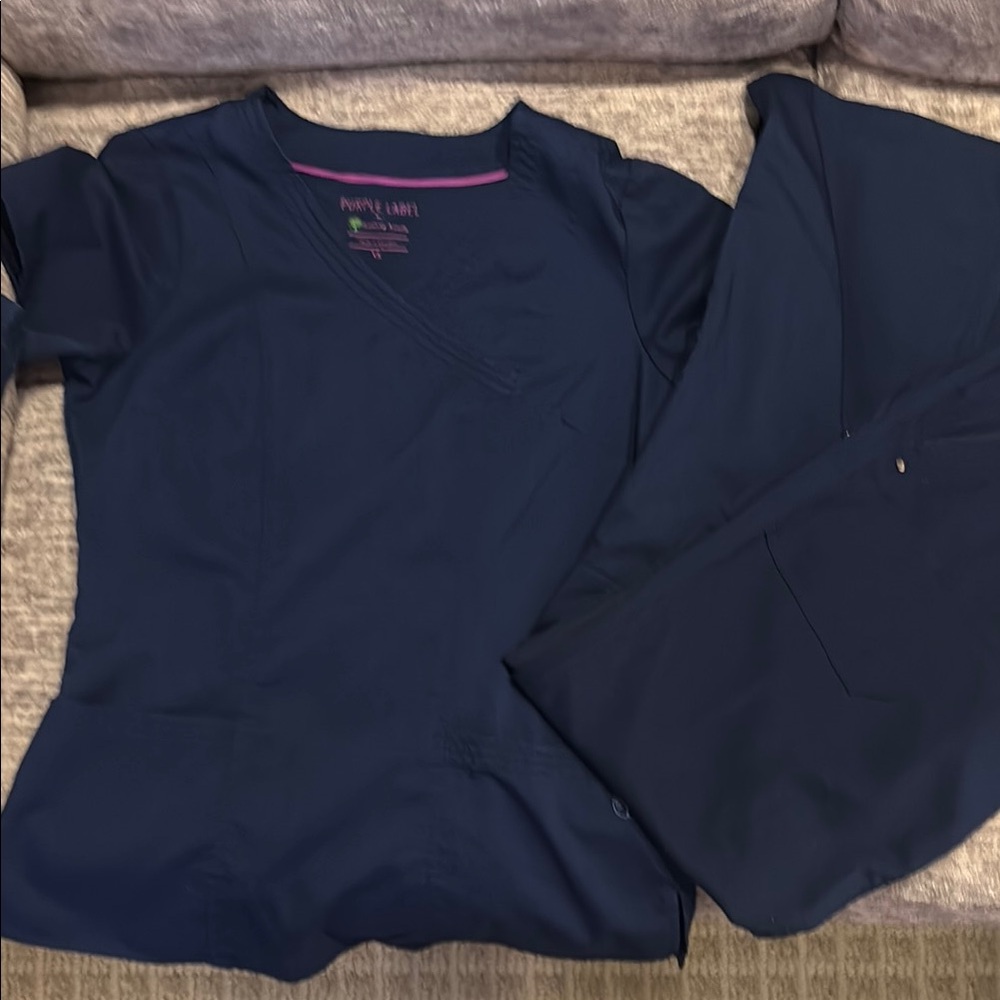 Navy Blue Yoga Style Purple Label by Healing Hands Women's Scrubs